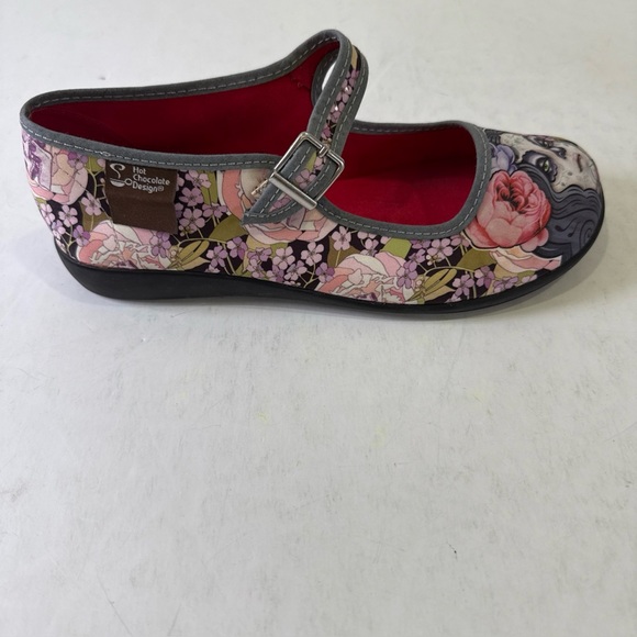 Hot Chocolate Chocolaticas Mary Jane Flor La Muerte Day of Dead Flats US Size 6 - Picture 3 of 13